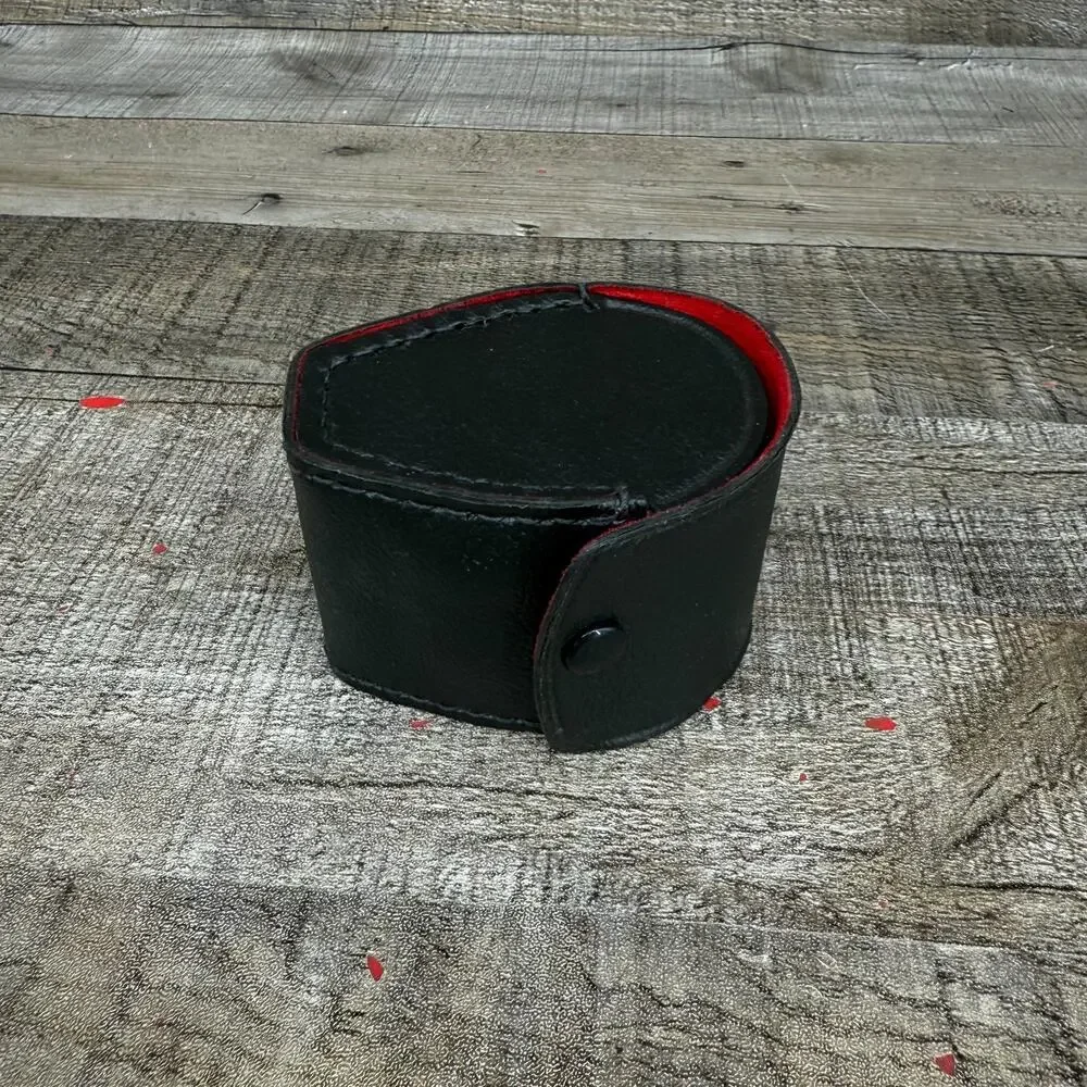 Vintage Camera Lens/Filter Case Black Leather Made in Japan